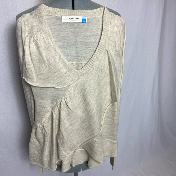 Sparrow Heather Oatmeal 100% Merino wool sweater. - Picture 12 of 14